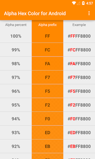 Alpha Hex Color for Android