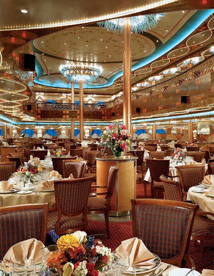 Dine on top-class cuisine served in a 1930s-era ambience at Truffles Restaurant, on Carnival Legend's Promenade deck.