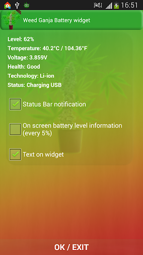 Weed Ganja Battery Widget