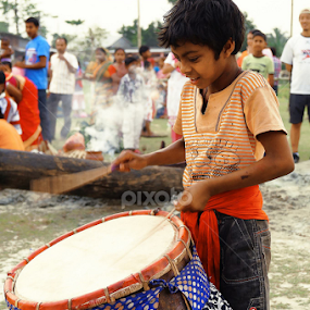 The Little Musician by Newton Saha - Babies & Children Child Portraits