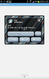 Free Download GO SMS - Blue Gray Stripes APK for PC