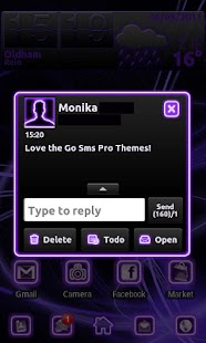 Neon Purple Style GO SMS PRO Screenshots 2