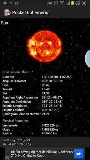 【免費工具App】Pocket Ephemeris-APP點子