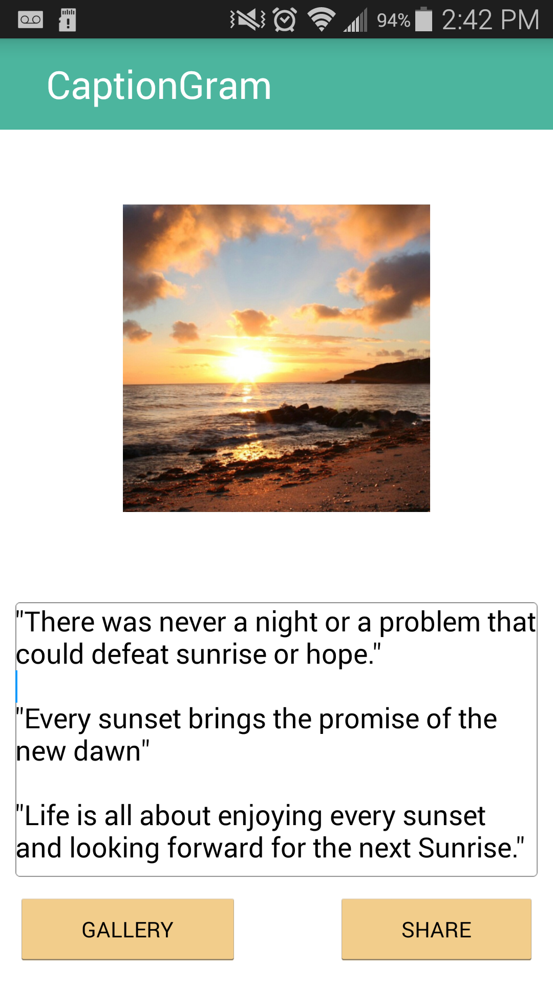 Android application CaptionGram - New Line IG Text screenshort