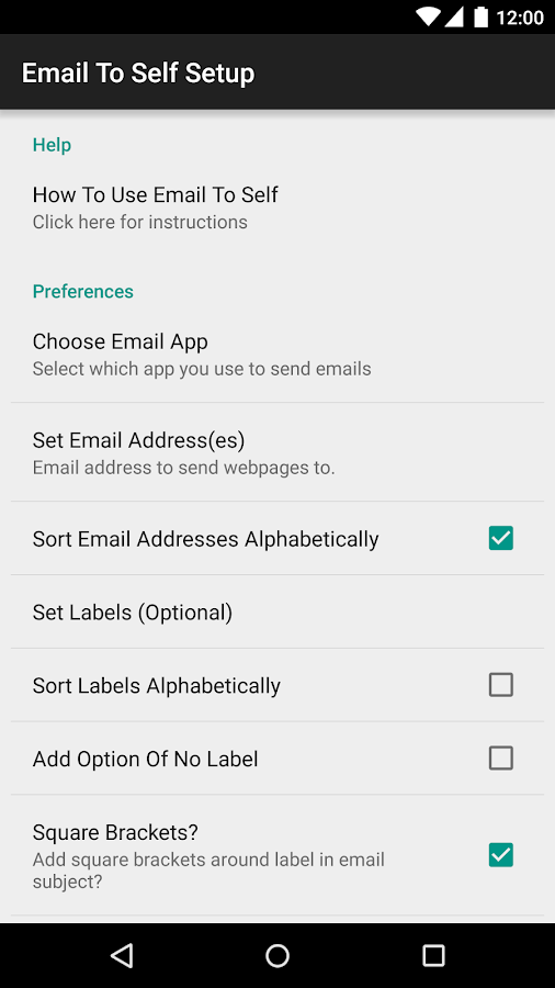 Email To Self Screen 3