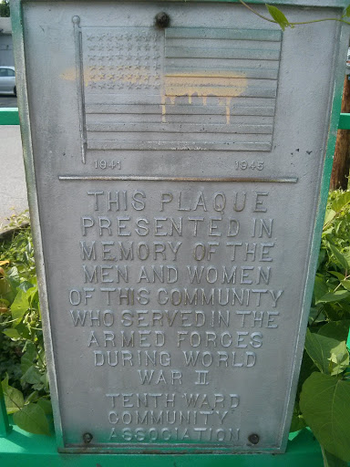 WWII 10th Ward Memorial Plaque