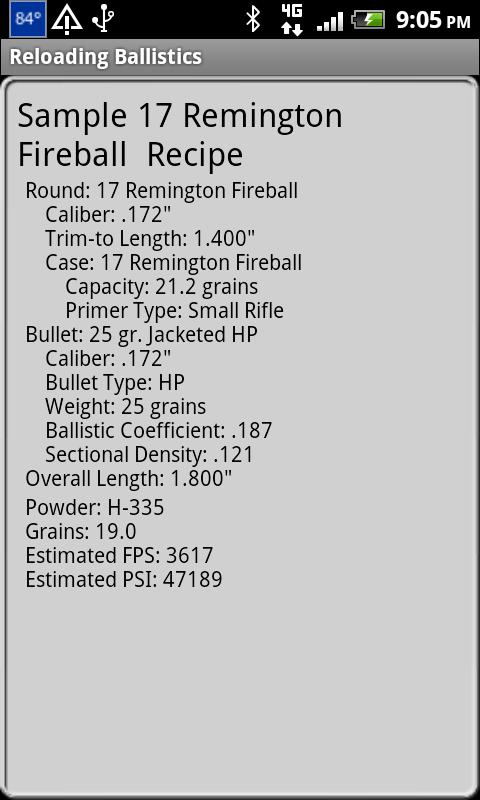 17 Rem Fireball Ballistics Screen 2