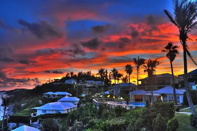 Sunset in Chelston, Paget Parish, Bermuda, with a little HDR thrown in.  
