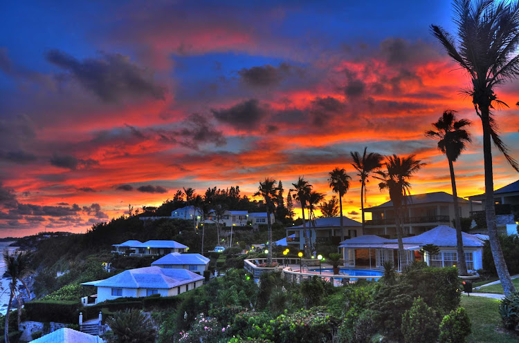 Sunset in Chelston, Paget Parish, Bermuda, with a little HDR thrown in.  