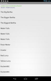 SQLiteProvider Demo Screenshots 1