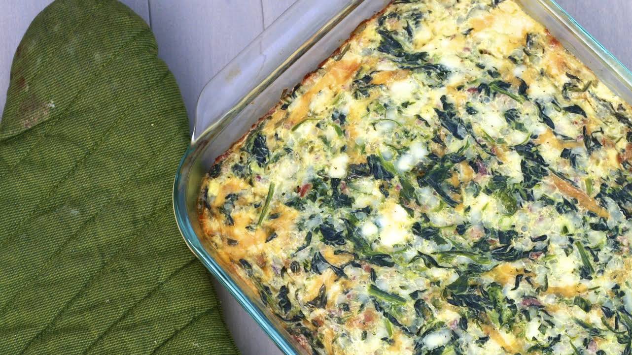Spinach cottage cheese casserole