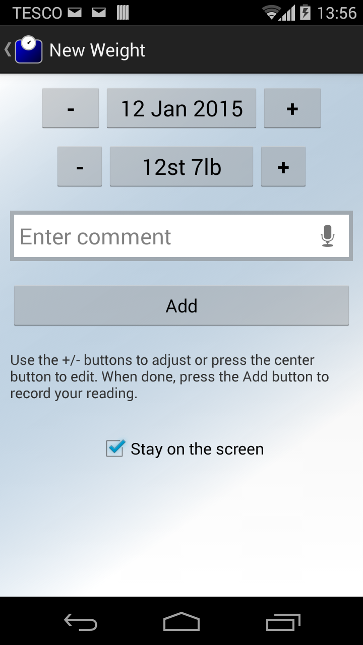 Weight Tracker Pro Screen 2