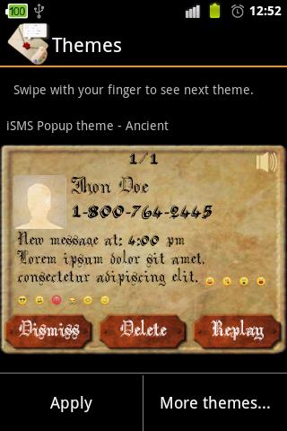 iSMS Popup - Ancient Theme