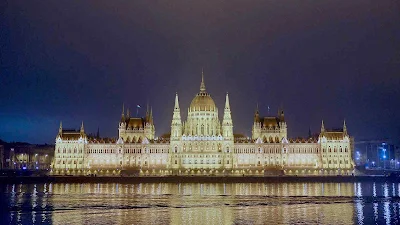 The Parliament Building in Budapest, Hungary, built in a Gothic Revival style and opened in 1904, is a highlight of any river cruise along the Danube.
