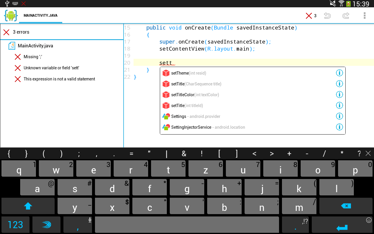 AIDE - Android IDE - Java, C++ - screenshot
