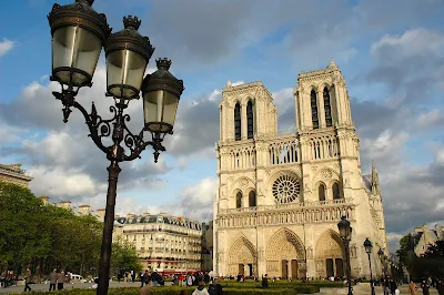 The iconic Notre Dame Cathedral on Ile de la Cite in Paris.