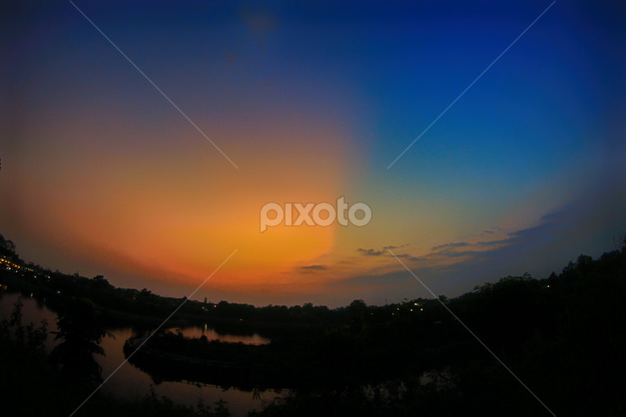  Two Defferent Color by Isnaini Ma'ruf - Landscapes Sunsets & Sunrises