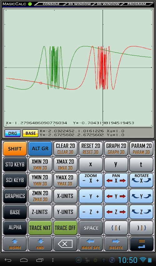Android application MagicCalc, Graphing Calculator screenshort