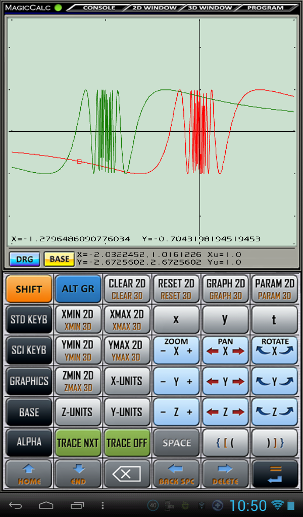 MagicCalc, Graphing Calculator Screen 1