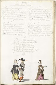 Lopende heer en dame en afgewende dame