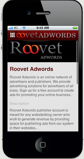 Roovet AdWords App