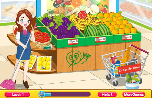 Cleaning Time Supermarket Game