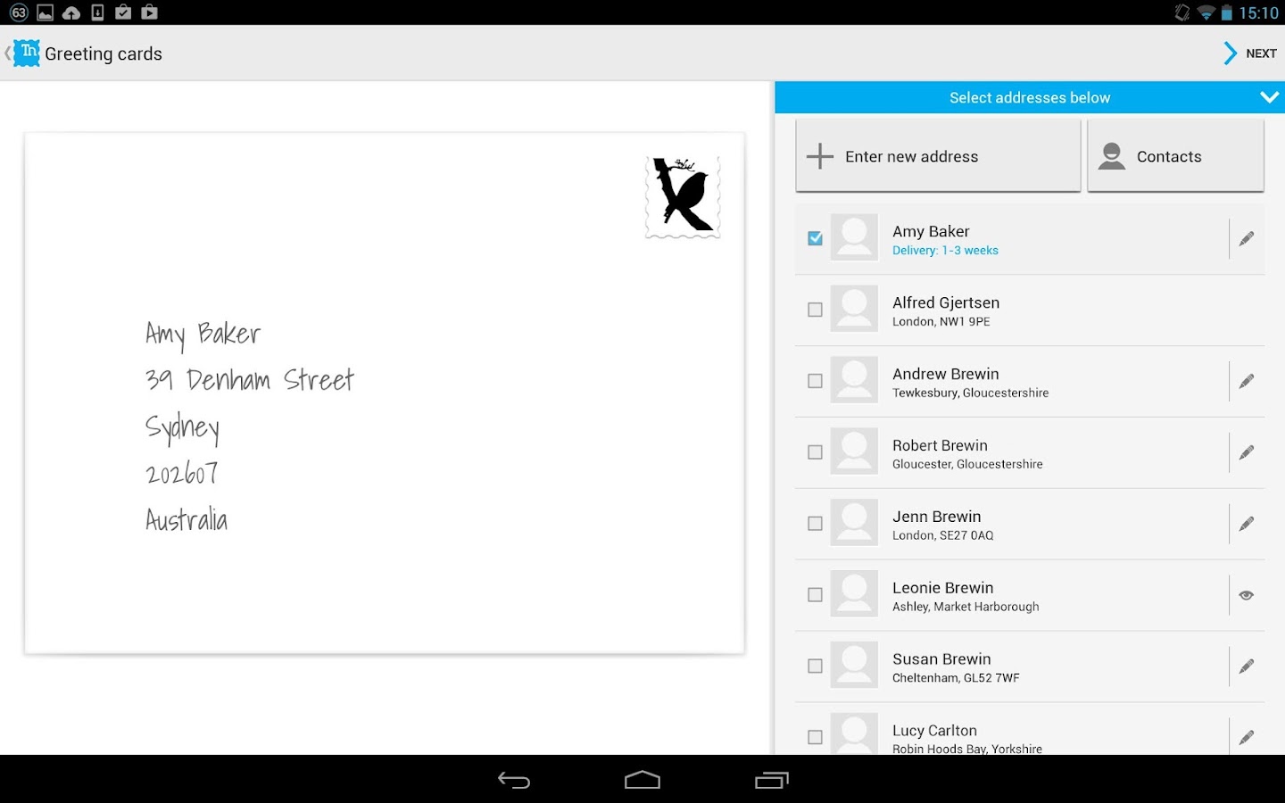 Touchnote Postcards screenshot