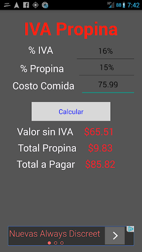 IVA Tip Calculator