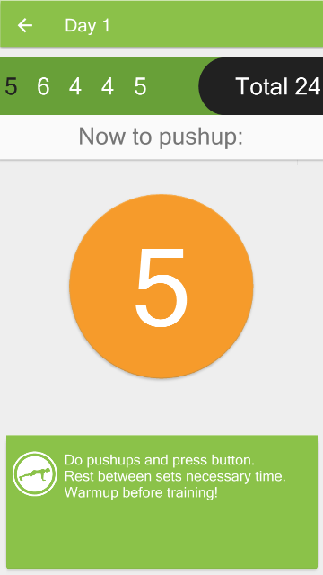 Android application 100 Pushups Be stronger PRO screenshort
