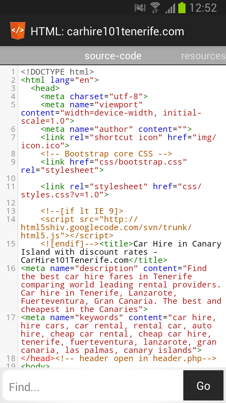 HTML Source Code Viewer Screen 2
