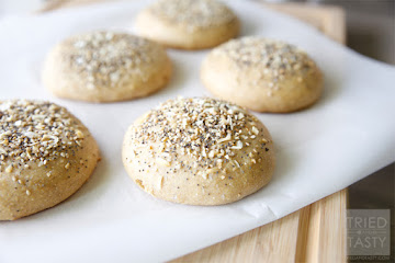Homemade Whole Wheat Everything Hamburger Bun