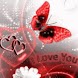 Red Butterfly With Hearts Love