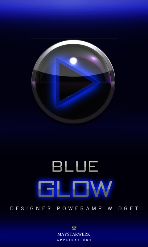 Poweramp Widget Blue Glow Screen 3