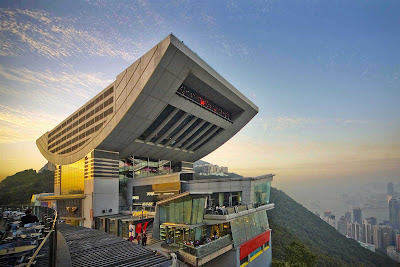 Peak Tower atop of Victoria Peak in Hong Kong.
