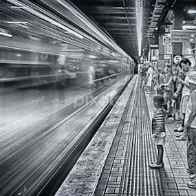 Not Too Close by Jim Merchant - Black & White Street & Candid
