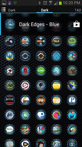 【免費個人化App】HD Icons: Dark Edges - Blue-APP點子