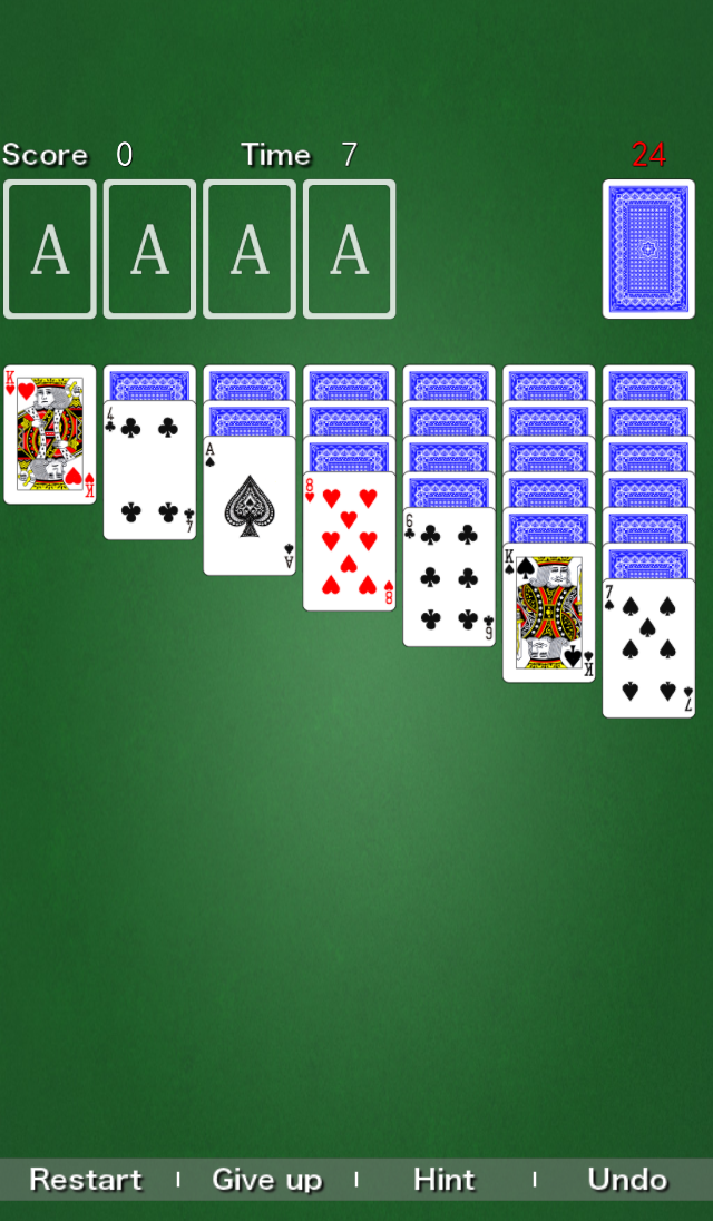 Android application SolitaireZero screenshort