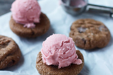 Double Chocolate Peanut Butter and Strawberry Ice Cream Sandwiches