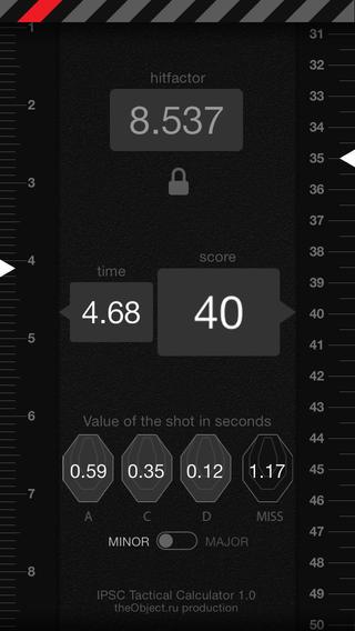 IPSC Tactical Calculator Screen 3
