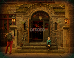 New York, downtown. Dubliner Ale. by Eugene Goldin - City,  Street & Park Historic Districts