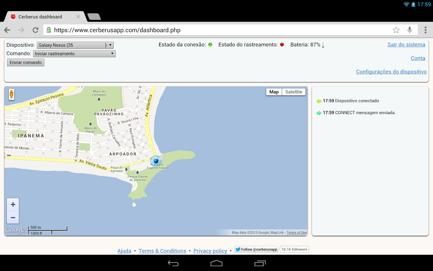Cerberus anti-roubo - screenshot