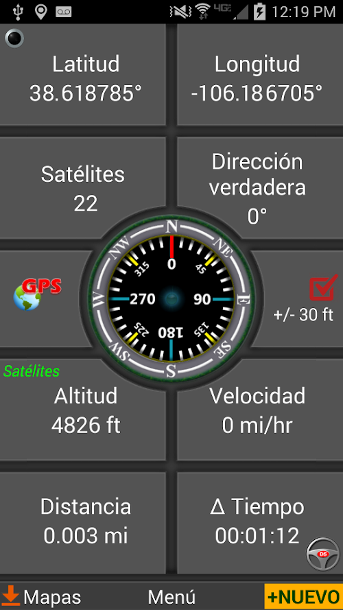 Captura de pantalla de la aplicacion Android Polaris Navigation GPS