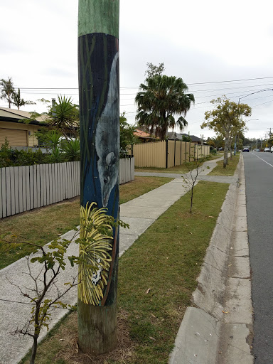 Numbat Flowers Painted Pole on Drews Rd