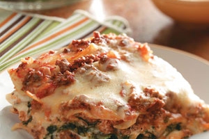 Ground Beef Spinach Alfredo Lasagna