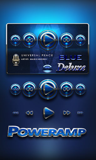 【免費個人化App】Poweramp Widget Blue Deluxe-APP點子