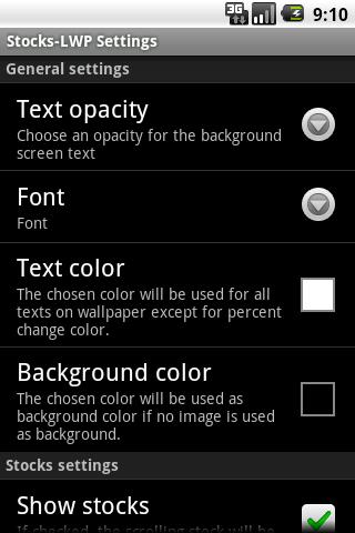 Stock quotes live wallpaper Screen 2