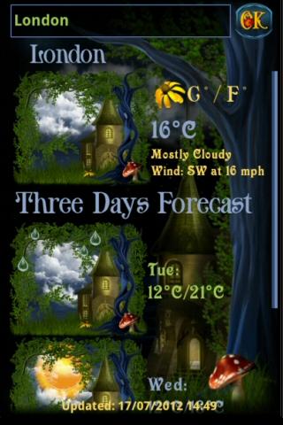 Android application Fairy Village Weather screenshort