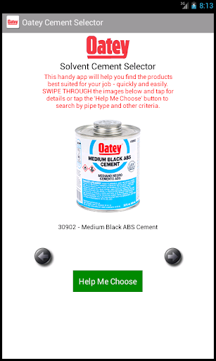 Oatey Solvent Cement Selector