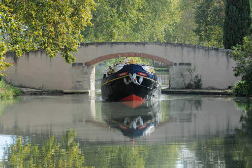 A peaceful boat ride down the Canal du Midi through the heart of Camargue in Languedoc-Roussillon, southern France. 