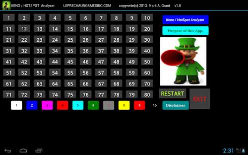 Android application KENO / HOTSPOT  #1 Analyzer screenshort